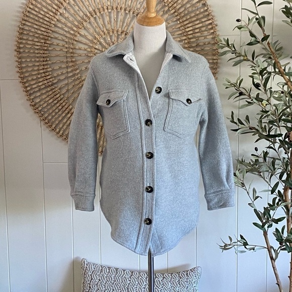 Wilfred Free Aritzia The Ganna Shirt Jacket light grey Size XS - Picture 2 of 10